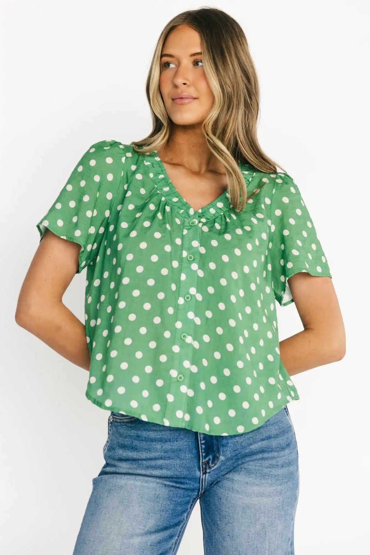 Posy Button Up Top
