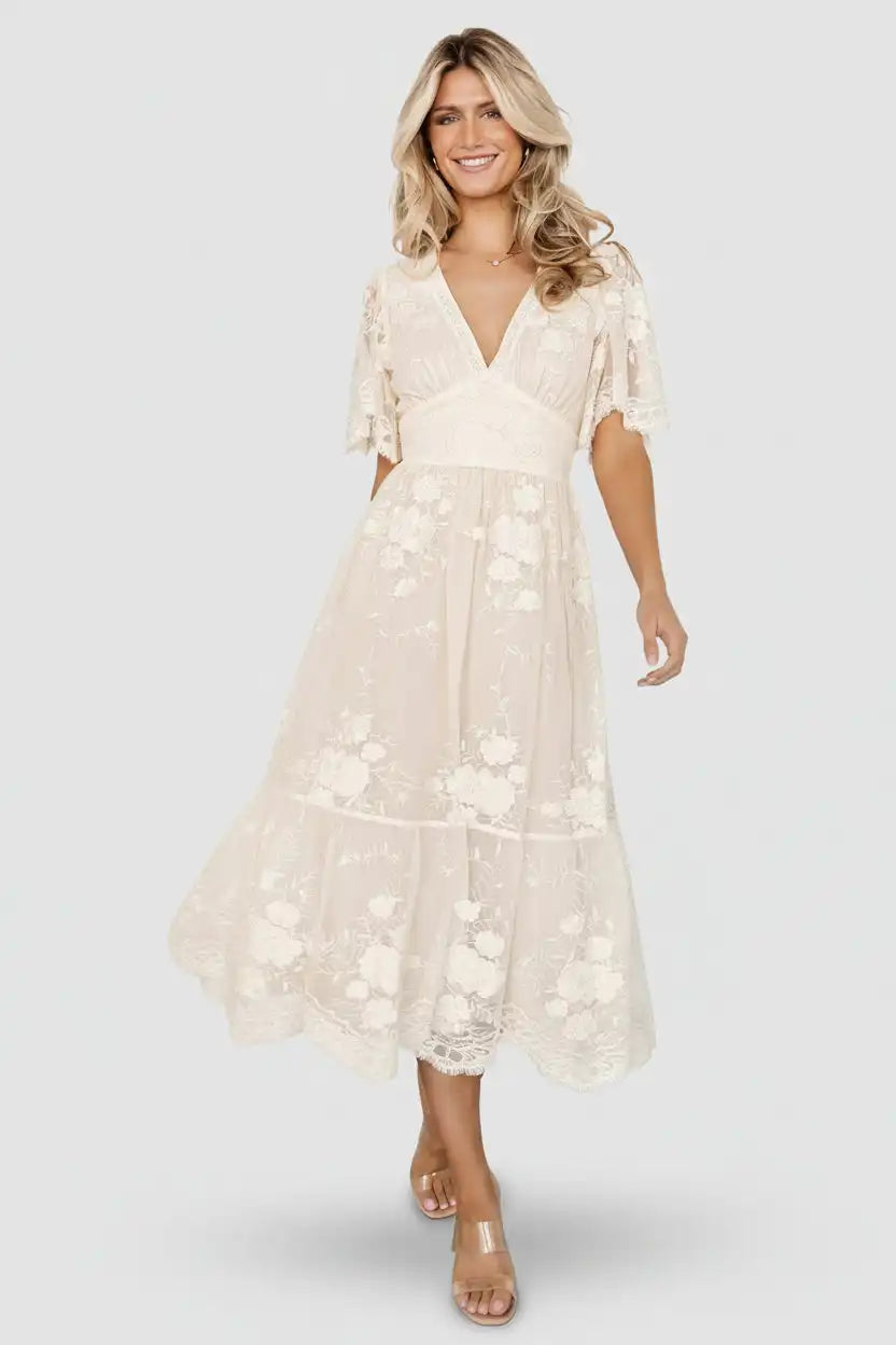 Clarisa Lace Midi Dress