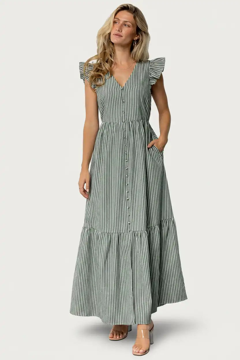 Hettie Button Maxi Dress