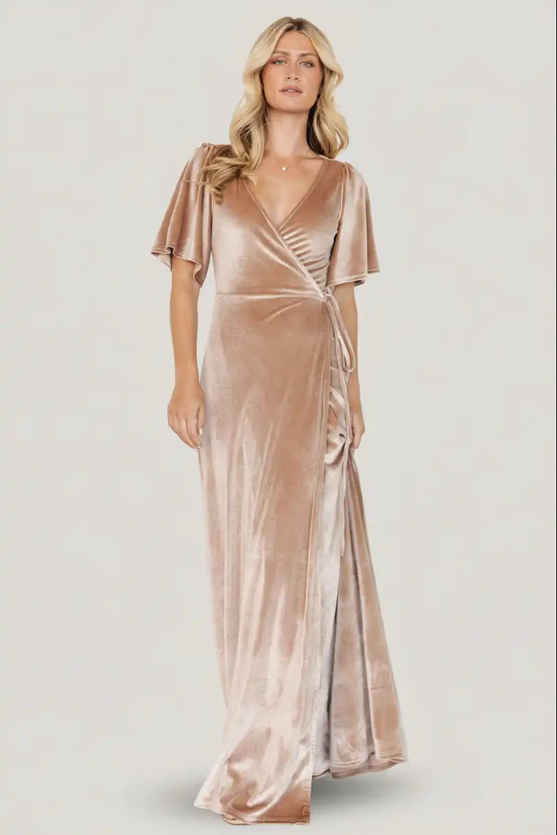 Meghan Velvet Wrap Maxi Dress
